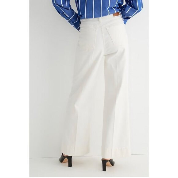 Women's White Wide-Leg Jeans - Picture 3 of 11